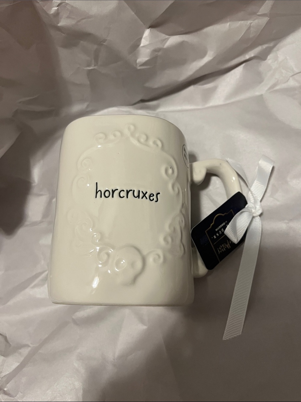 Rae Dunn Harry Potter Mug with "horcruxes"